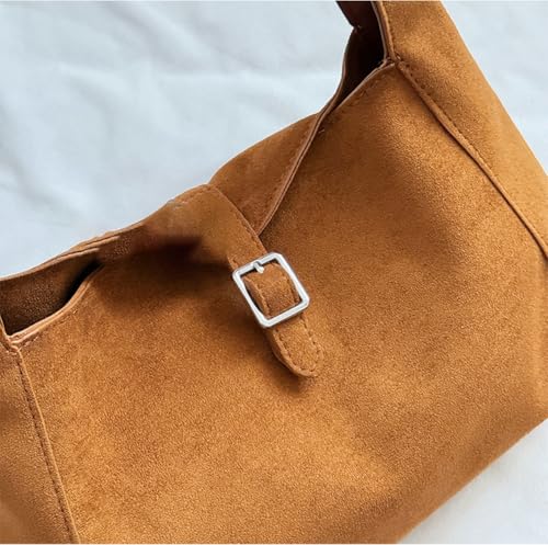 Slouchy Suede Hobo Bags Women Underarm Satchels Shoulder Bag Crescent Crossbody Purses Top-Handle Travel Tote Handbag 20254