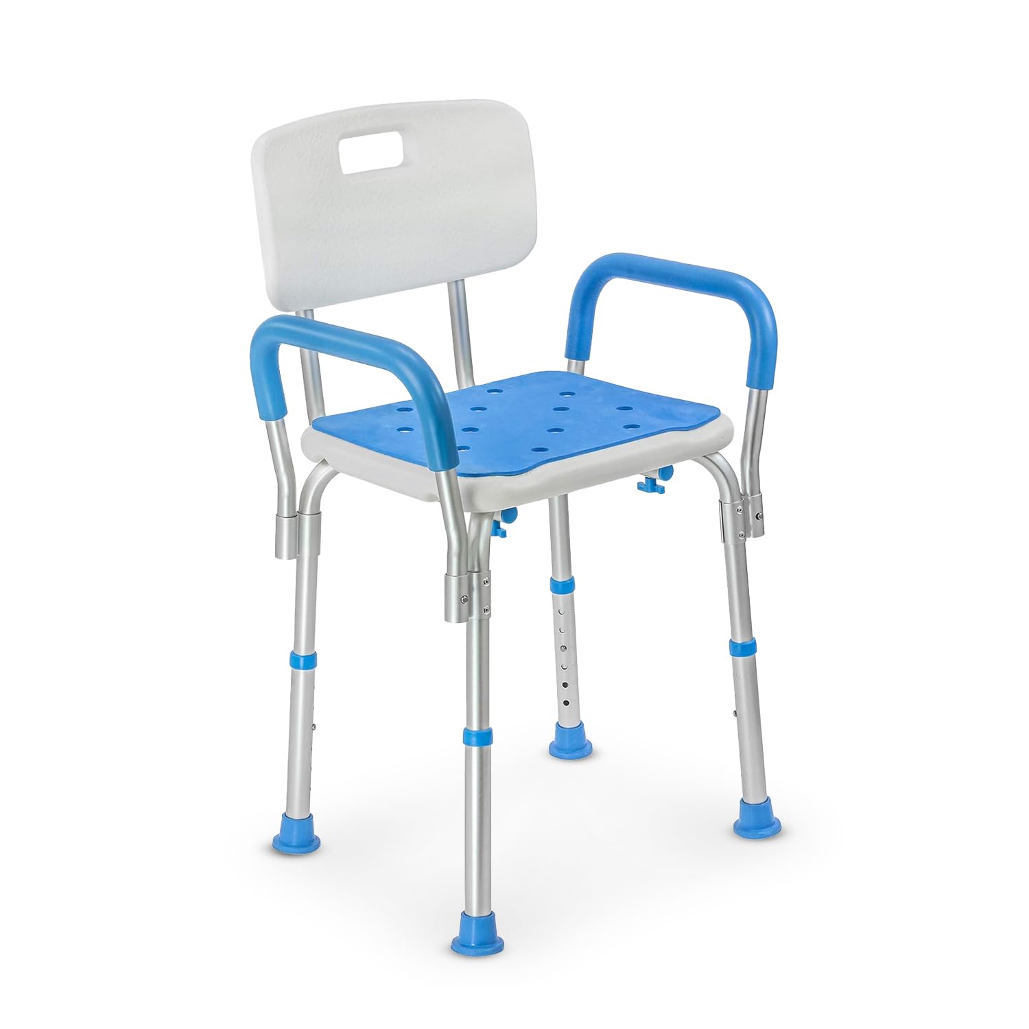 Everactiv Premium Shower Chair with Padded Armrest | Height Adjustable | Non-Slip EVA Mat | Tool-Free Assembly | Safety Shower Chair for Seniors & Elderly-image-34