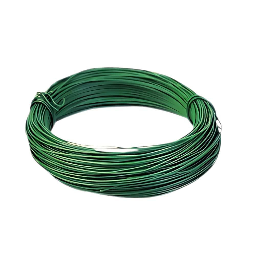 Strong Garden Wire 30M Roll 1mm Plastic Coated Garden Wire for Climbing Plants, Green Plant Training Wires, Heavy Duty Flexible Wires for Trellis, Tomatoes, Roses & Vines