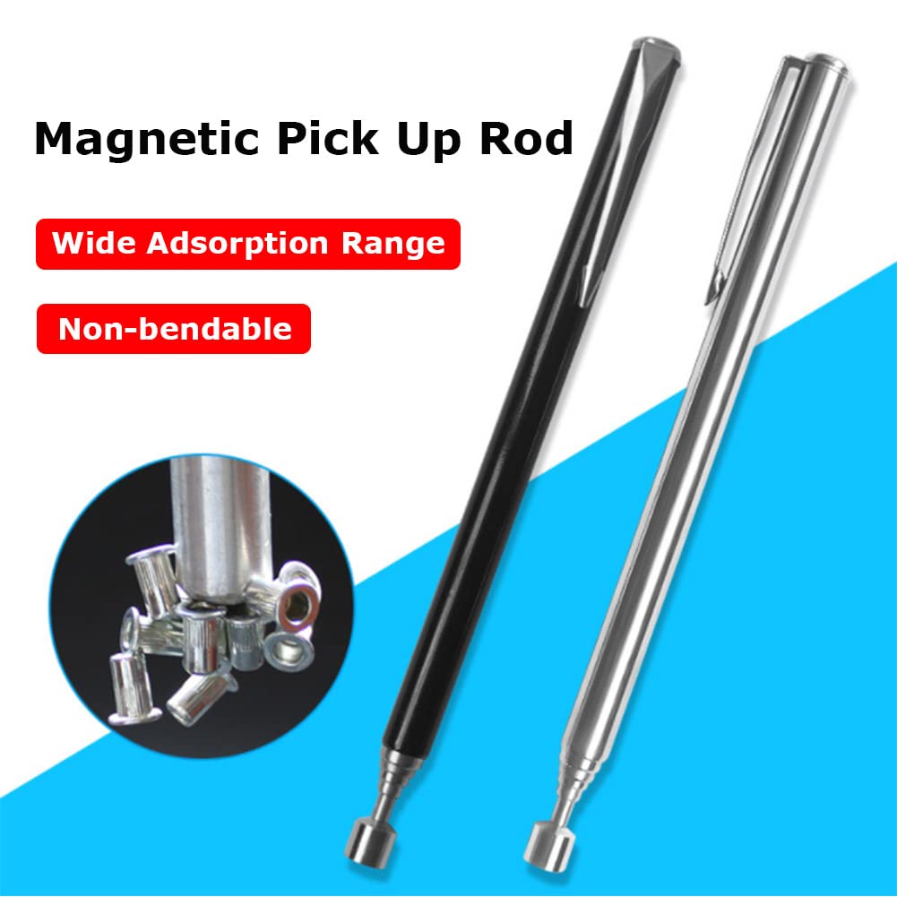 2 Aste Magnetiche Telescopiche - Acciaio Inox, 10 E 5 Libbre, Per Recupero Oggetti