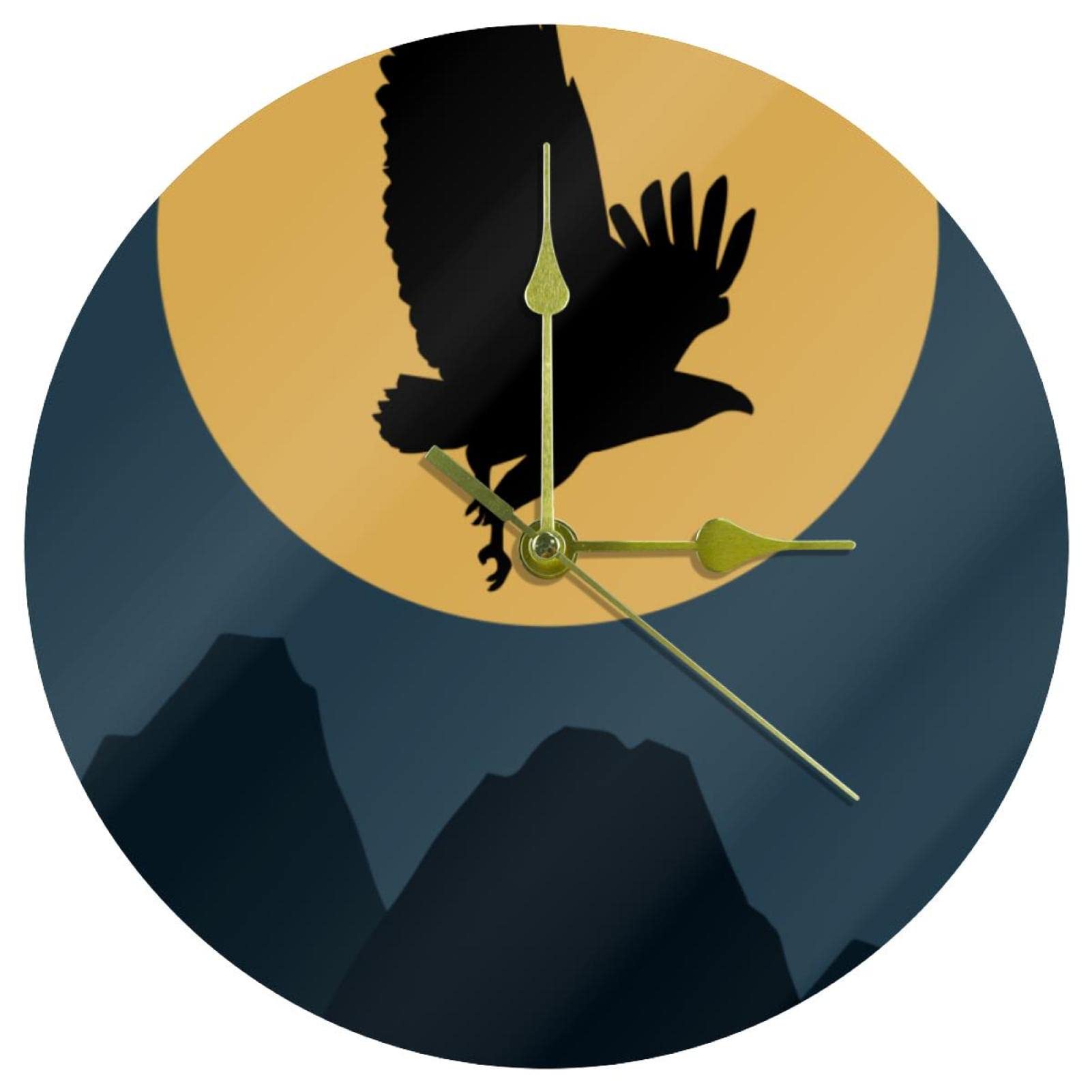 Horloge murale sans tic-tac en acrylique silhouette d'animal pour concentration maximale