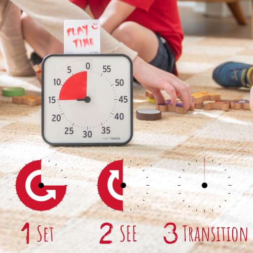 TIME TIMER 8 inch Visual Timer - 60 Minute Kids Desk Countdown Clock with Dry Erase Activity Card, Also Magnetic - for Kids Classroom, Homeschooling Study Tool, Task Reminder, Home and Kitchen Timer - Image 4