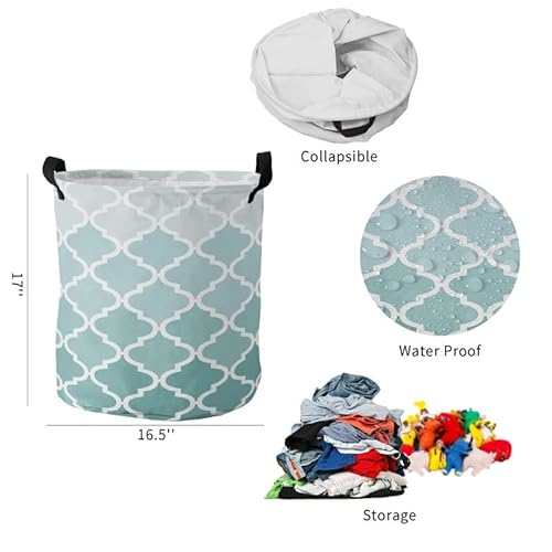 Feer Geometric Blue Green Gradient Turquoise Dirty Laundry Basket Foldable Home Organizer Basket Clothing Kids Toy Storage Basket (Color : D, Size : L) #TOP1