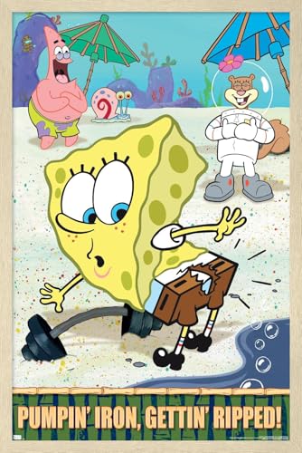 Trends International Nickelodeon Spongebob Squarepants - Ripped Wall Poster, 22.4L x 14.7W, Blonde Framed Version