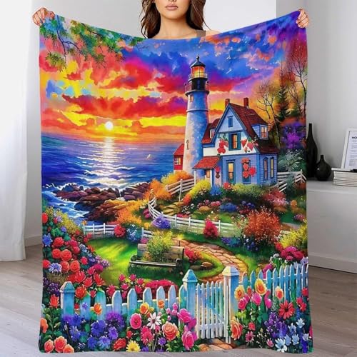 Couverture phare 3D peluche douce idée cadeau originale pour canapé