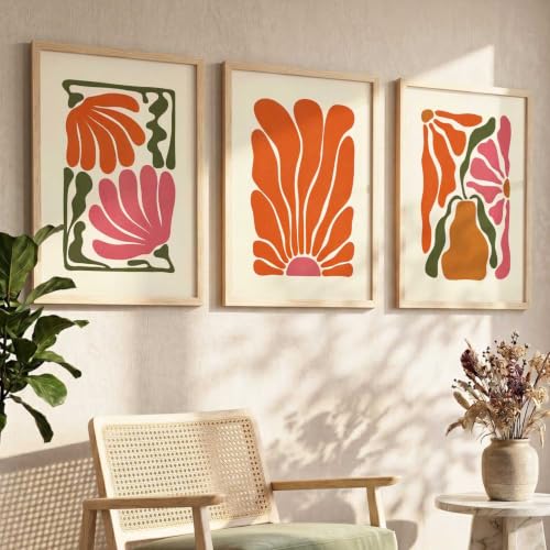 Image of kotart Boho Art Home Decoration Paintings With Frame For Living Room Bed Room Hotel Wall Decor Digital Reprint Set of 3 (13X17 inch)