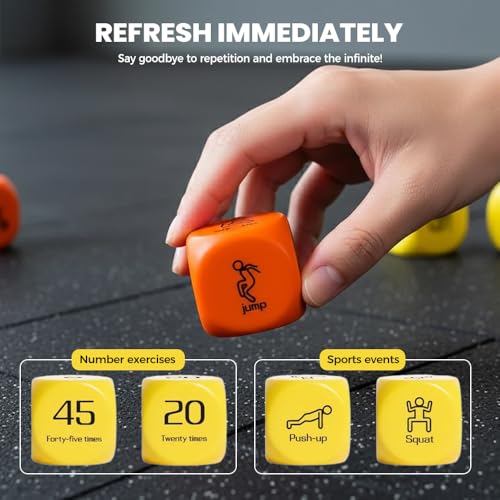 2 PCS Workout Dice for Men Women, 2026 Exercise Dice, Portable Fitness Dices for Home Workouts, Funny Training Dices for Family Fitness, Strength Training Equipment for Adults (Orange) - Image 6