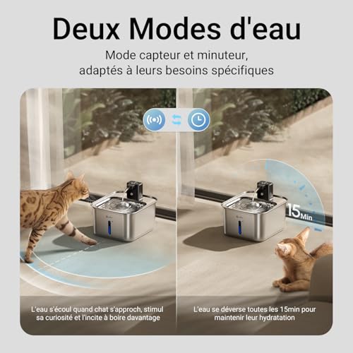 Fontaine à eau pour chat sans fil autonome, idéale pour les absences du week-end - 4