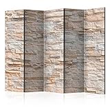 decomonkey Biombo Mauer Ladrillo 225x172 cm 5 Piezas de una Sola Cara Separador de ambientes de pie Pantalla de privacidad de Pared Pantalla de privacidad Sala de Estar de Madera Piedra