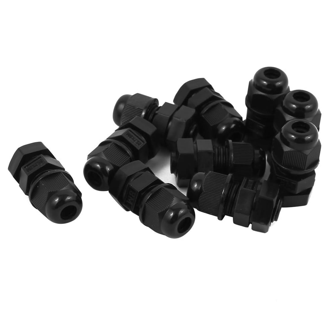 TA-VIGOR 10Pcs M8 x 1.25 Cable Gland, IP68 Waterproof Adjustable Plastic Nylon Wire Connectors Gland Joints for 2mm-4mm Cables, Locknut Stuffing Glands with Locknut and Washer – Black