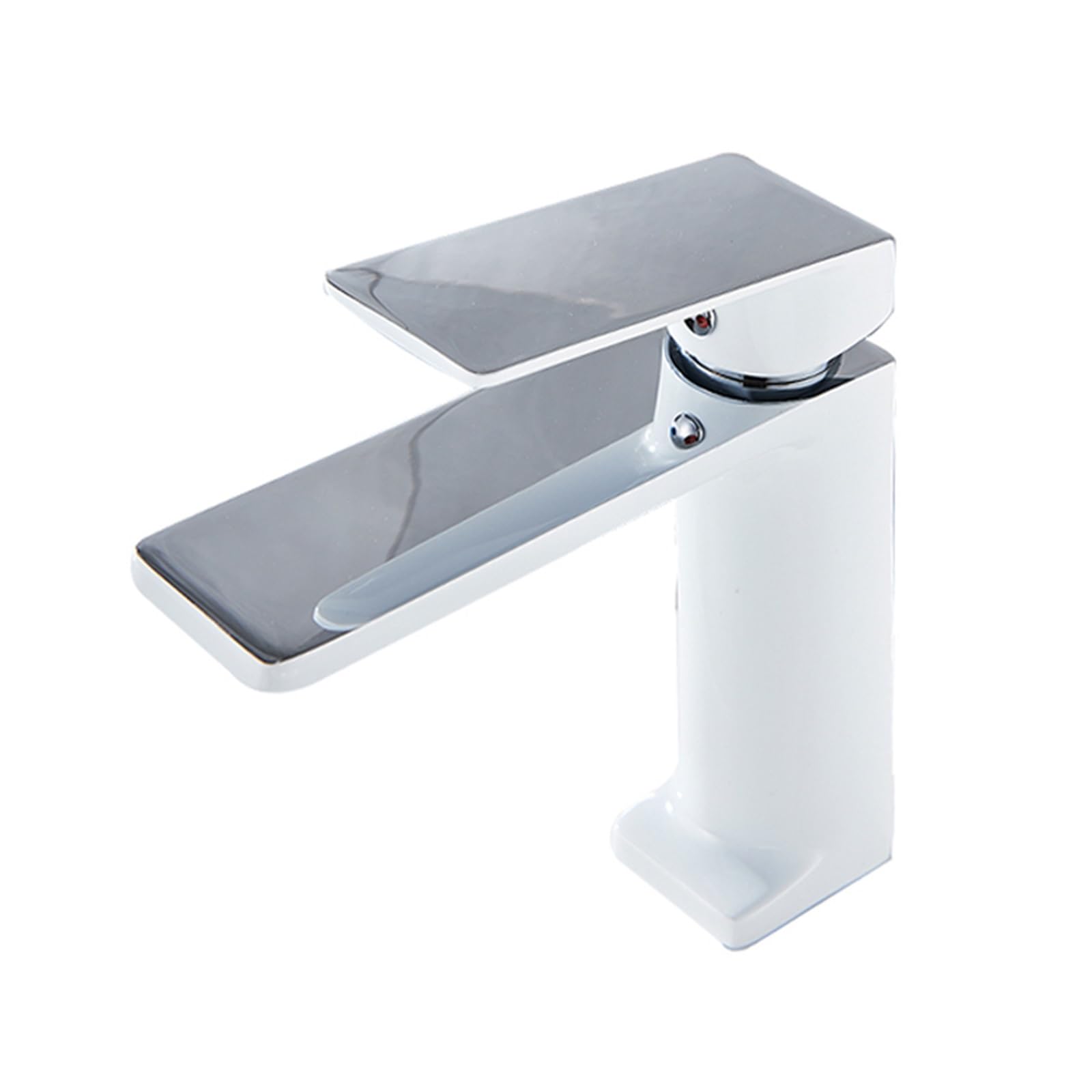 Mitigeur de lavabo blanc chrome design luxe pour salle de bains moderne