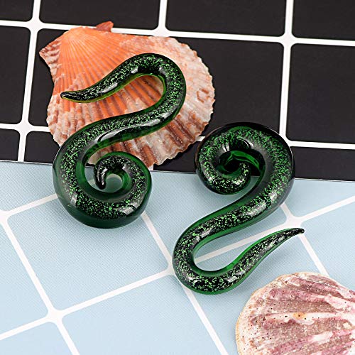 Stuppendux Seahorse Shape Ear Glass Spiral Tapers Plugs Tunnels Expander Hanger Gauges Earrings Stretching Body Piercings Jewelry Gauges 4g 5MM