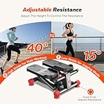 Mini Stepper for Home Workout, 330LBS Hydraulic Stepper with LCD Monitor & Resistance Bands, Compact Under Desk Stepper with Real Time Calorie Tracking - Image 2