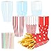 Gaomoeny 60 Pezzi Sacchetti per Popcorn, Scatole per Popcorn, Sacchetti Porta per Feste di Caramelle, Pop Corn Box per Serata Film Compleanno Feste Bambini Natale, con 100 Cannucce