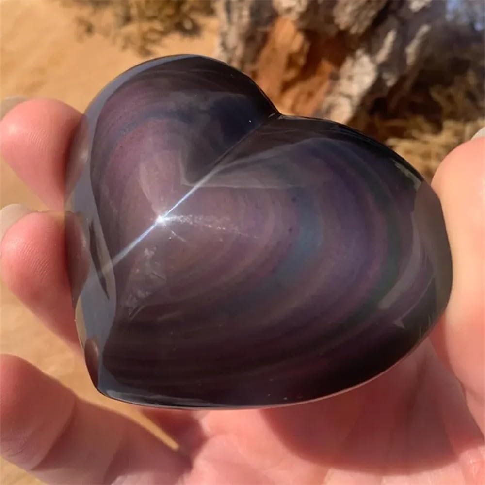 AARTERZZA 1PC 50-100g Shining Rainbow Obsidian Heart Love, Crystals, DIY Decorative Hearts