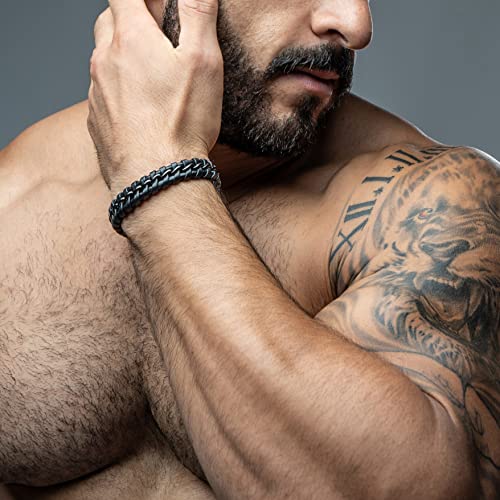 Image of SERASAR Premium Leather Bracelet Men | Stainless Steel Magnetic Clasp | Three Colors | Jewelry Box Included