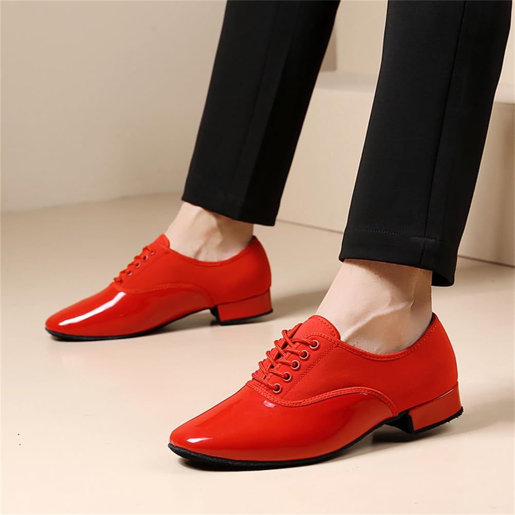 Zapatos de Baile para Hombre Latino Salsa Salón Suela de Cuero Vals Interior