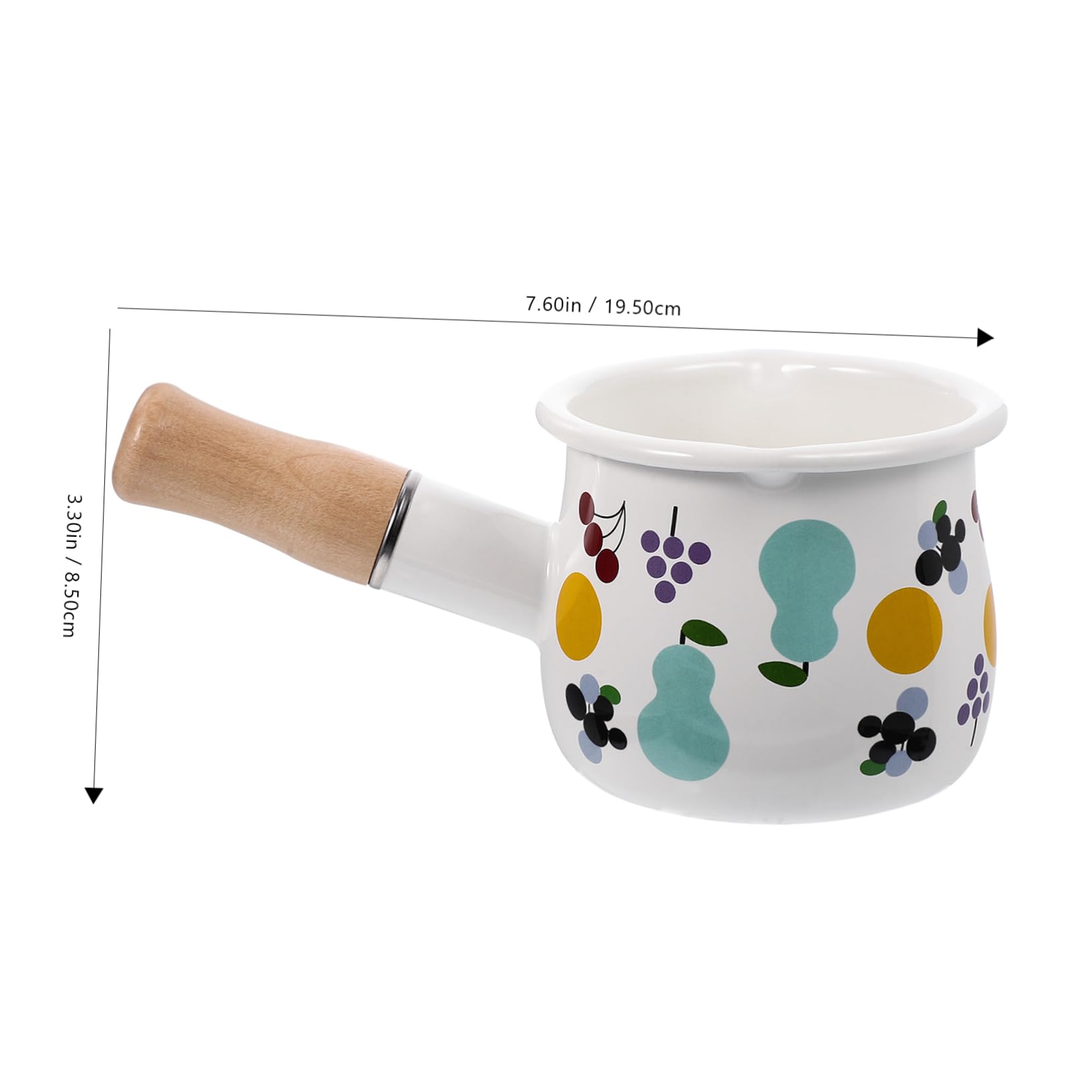 FUNOMOCYA Enamel Saucepan Soup Pot Portable Lightweight Sturdy Handle Non-stick Surface Easy to Use Random Style