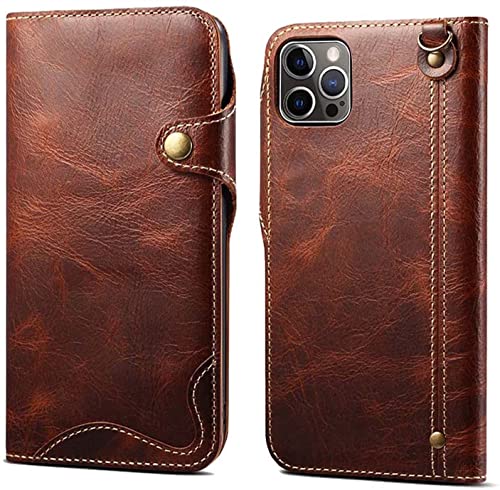 Étui portefeuille iPhone 13 Pro Max marron idéal pour vos déplacements quotidiens