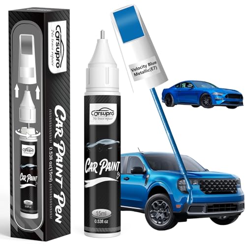 Carsupro Velocity Blue Metallic (E7) Touch Up Paint for Ford, 2-in-1