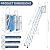 14 Step Attic Ladder, Pull Down Attic Stairs with Handrails, Retractable Folding Loft Ladder, Heavy Duty Attic Access Stairs for Garage Ceiling (Blue)