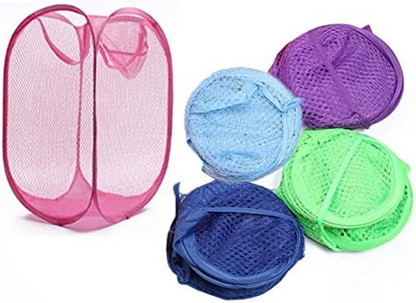 JISFG Lironuker 5-Pack Strong Mesh Pop-up Laundry Hamper Mesh Folding Pop-Up Clothes Hampers for The for Cl…