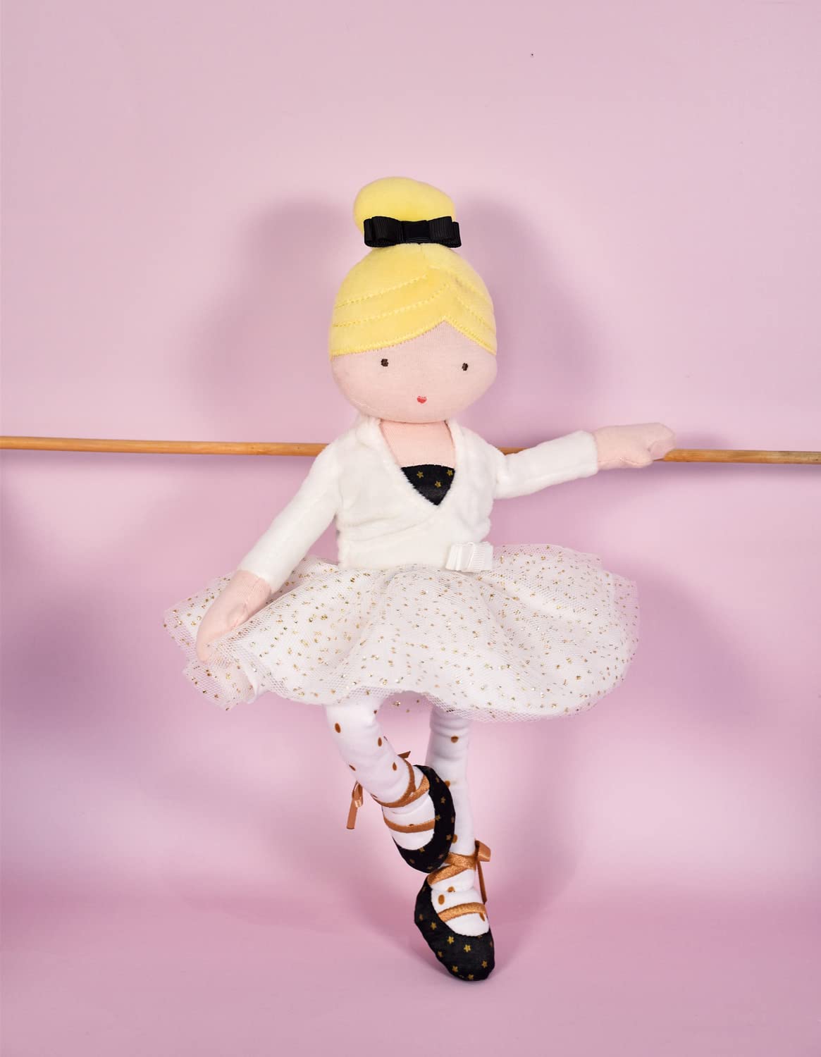 Jolijou - MY PETITE BALLERINE - szmaciane lalki - Anaïs - biała osłona serca - JJ6035