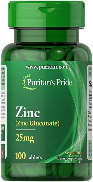 Puritan's Pride Zinc Chelate 25 mg 100 Tablets