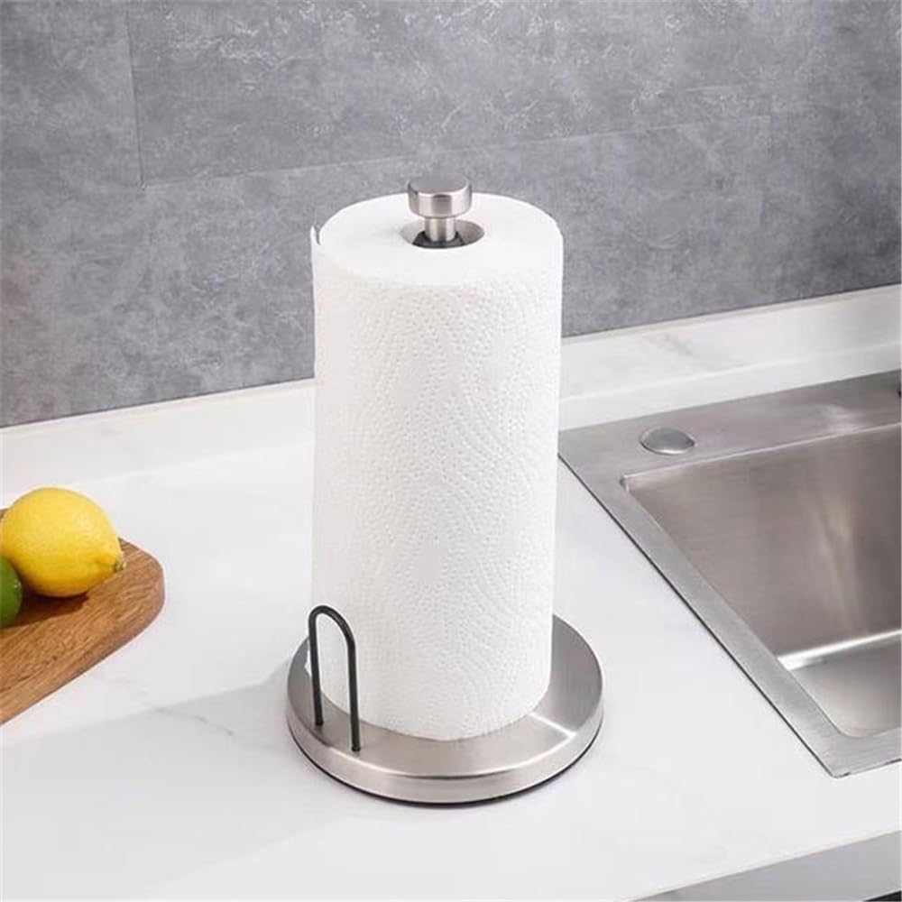 Portarotolo da Cucina Portarotolo da Cucina, portasciugamani autoportante in Acciaio Inox for Piano di Lavoro della Cucina e Tavolo da Pranzo Portarotoli Cucina(Silver)