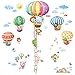 DECOWALL DA-1606N1406B Tabella di Altezza con Mongolfiere con Animali Adesivi da Parete Decorazioni Parete Stickers Murali Soggiorno Asilo Nido Camera da Letto per Bambini