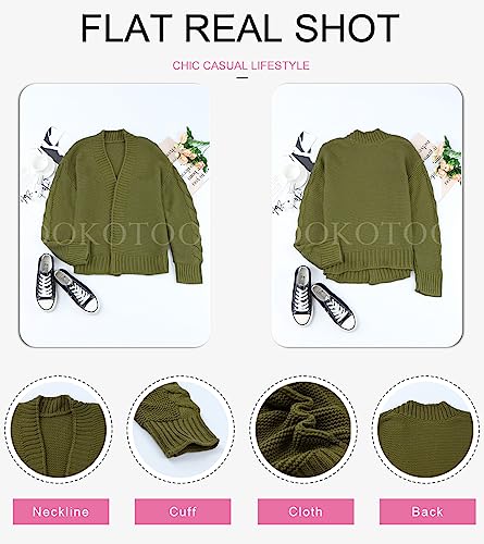 Image of Dokotoo Womens Open Front Long Sleeve Chunky Knit Cardigan Sweaters Loose Outwear Coat