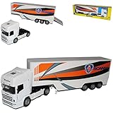 scania z silosem Größe ca 50 cm New Ray Scania R124/400 Container Weiss Orange LKW Truck 1/32 Modell Auto Modellauto