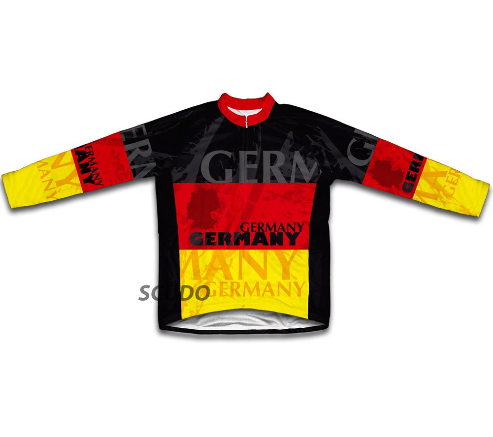 ScudoPro Germany Winter Thermal Cycling Jersey for Men - Size 4XL Red