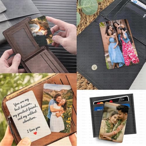 Image of Fairus Customized Wallet Card - Your Photo, Illustration Or Bitmoji, Message, Spotify Song Code Backside Best For Special Occasion Gift For Loved One For Thanksgiving (Your Upload)