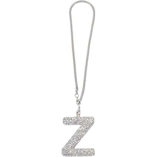 ACROPIX 1 Pc Metal Faux Crystal Letter Z with Rhinestones Car Rear View Mirror Pendant Accessories Car Hanging Ornament Multicolor