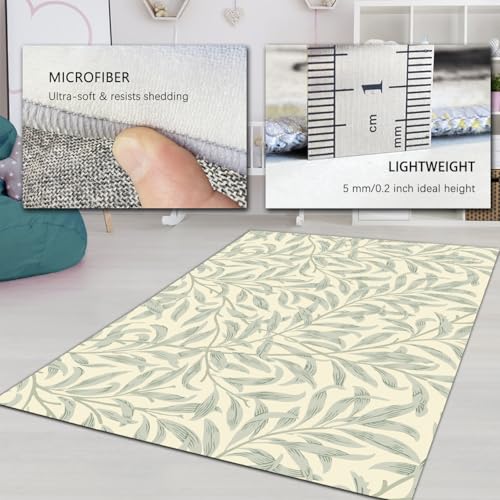 Tapis de lit lavable vert pâle pour éviter les glissades au salon