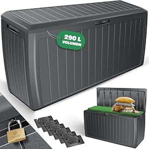 Kesser 290L Auflagenbox Anthrazit mit Rollen