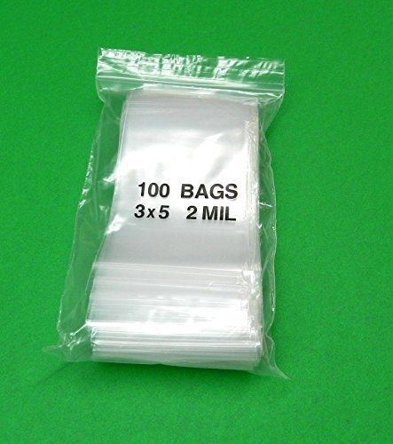 3X5 Ziplock Bags Reclosable 2 Mil Clear Zip Lock Poly 2Mil 3" X 5" 1,000 Pieces (Lz 3.6 Fre) By Noveltools #TOP3