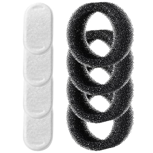 WEKADRIN Filtro para Fuente de Agua para Gatos y Perros Set de 8 Unidades 4 Filtros de Acero Inoxidable Repuesto para Dispensador de Agua Filtración para Bebedero Mascota