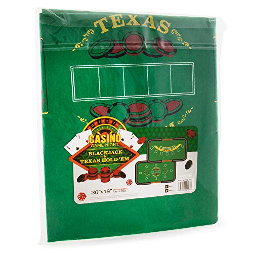 Double-Sided Poker Table & Blackjack Casino Mini Felt | Convenient, Space-Saving 36" X 18" Roll-Up Casino Gambling Tabletop Mat | Smooth 2Mm For Coffee Table Texas Hold 'Em & Blackjack Card Games #TOP5