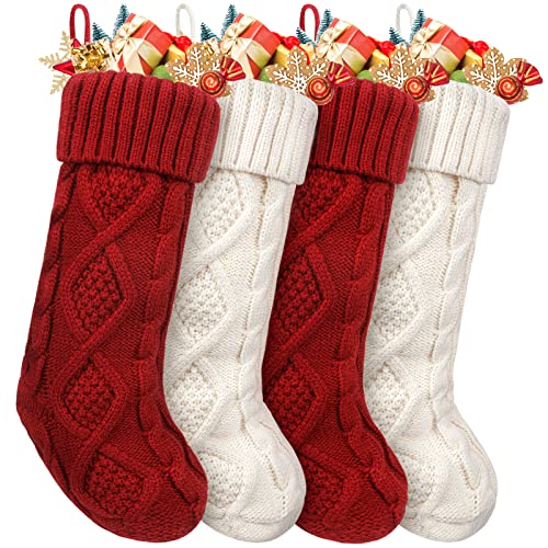 3. Classic Red and White Stockings