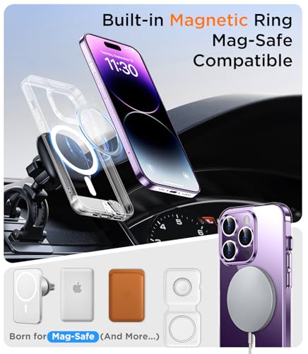Image of Magnetic Compatible with iPhone 14 Pro Max Case, [Built-in Invisible Kickstand][Compatible with MagSafe] [Military Grade Shockproof] Slim Thin Phone Case for iPhone 14 Pro Max 6.7 inch