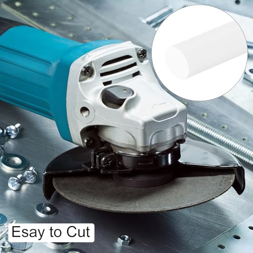 QUARKZMAN 5 Stück Weiße Kunststoffstäbe 6 x 250mm ABS Styrol Rundstab Rundstab Massivstab DIY Modell für DIY Spielzeugbau Architekturmodellbau