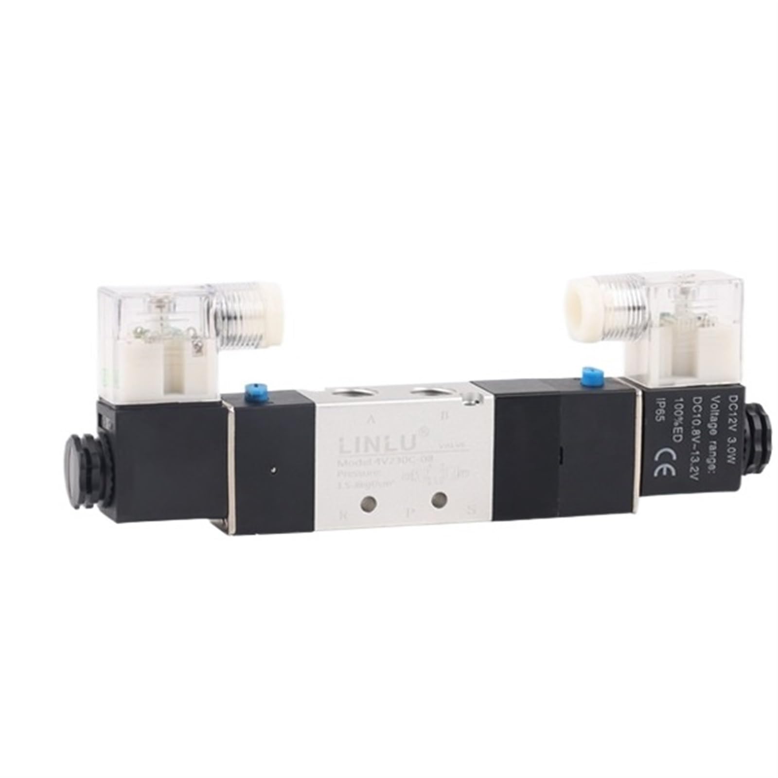 Tbzoqaid One Color 4V230-08 Three-Position Five-Way Dual Electric Control Solenoid Valve 4V330-10/4V430-15/4V130-06(4V230-08/Ac220v)