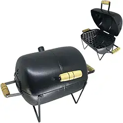 Mini Churrasqueira a Bafo 2 em 1 Portátil e Económica Churrasqueira Bafinho Apartamento Camping(De bancada)