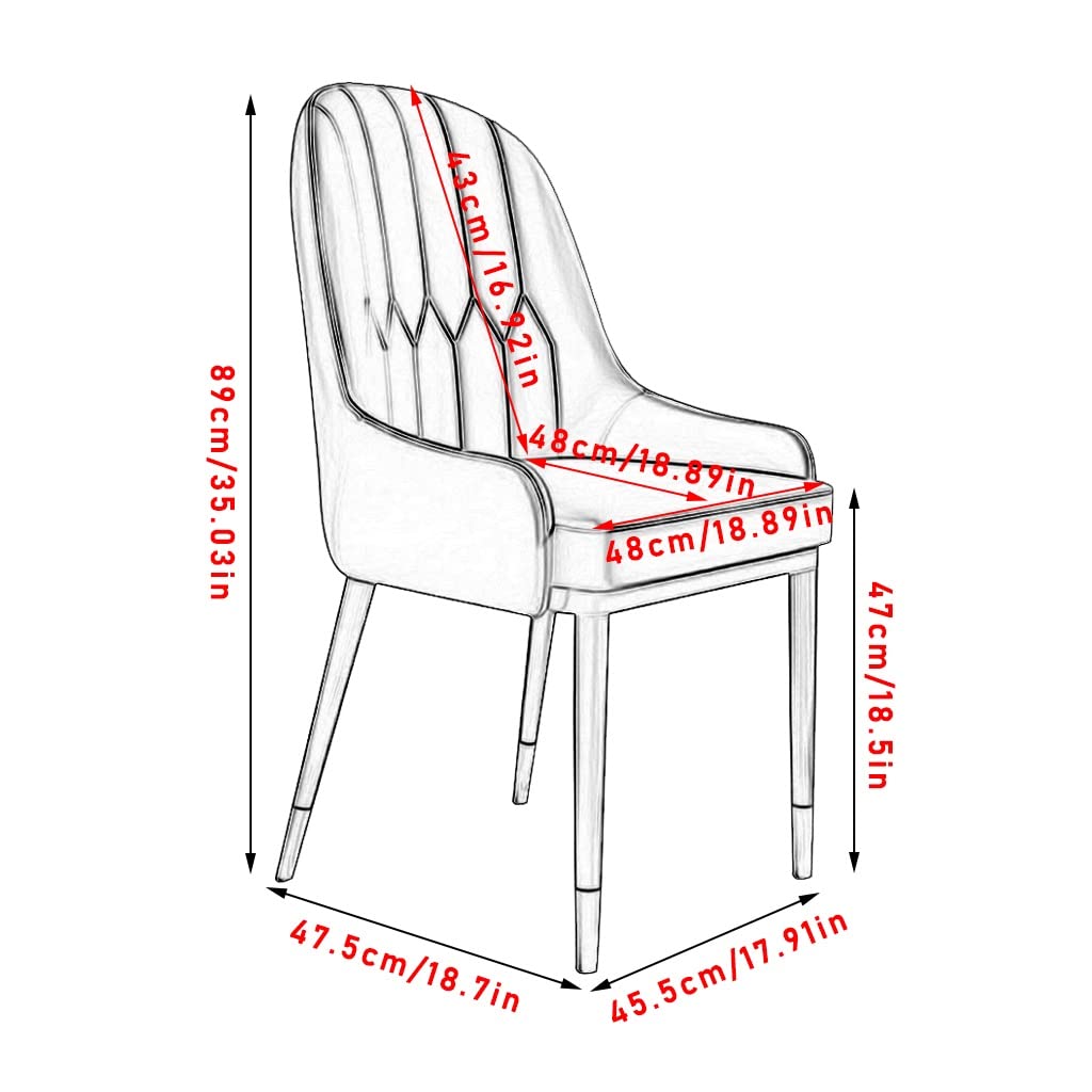 SJIALEN 1 Pcs Dining Chairs, Comfortable Soft Leather Home Living Room Armrest Chairs Hotel Office Computer Chair Kitchen Chair (Color : Camel+Gray)