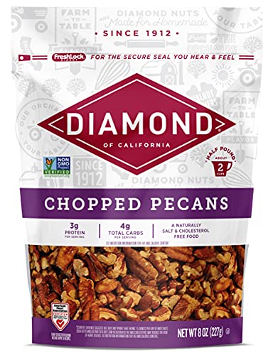 Image of Diamond of California Chopped Pecans for Baking, Snacking and Salads, 24 oz. Total / 8 oz. Each (3 Pack)