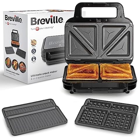 Breville 3-in-1 Snack Maker with Removable Plates Cover