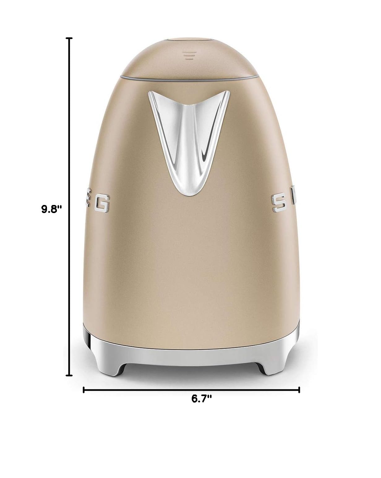 SMEG Matte Champagne Breakfast Set – 2-Slice Retro Toaster & 7-Cup Electric Kettle – Italian- Trendy Matte Finish, Perfect for Stylish Homes or Boutique Stays
