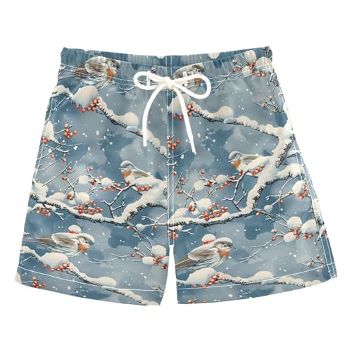 Snow Bird Red Boys Swim Trunks Toddler Shorts Swimwear Boardshorts